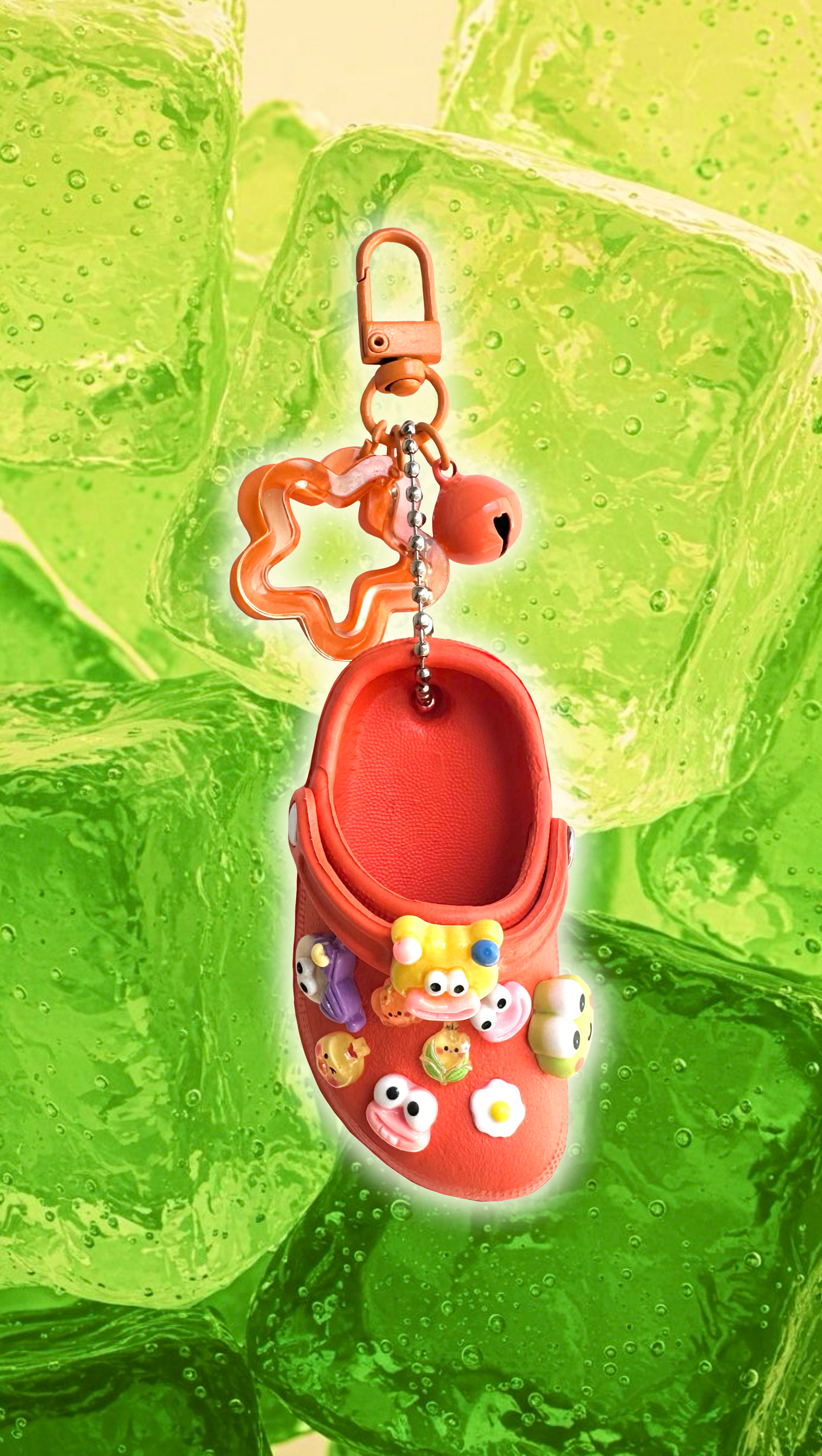 Orange Croc Charm Keychain