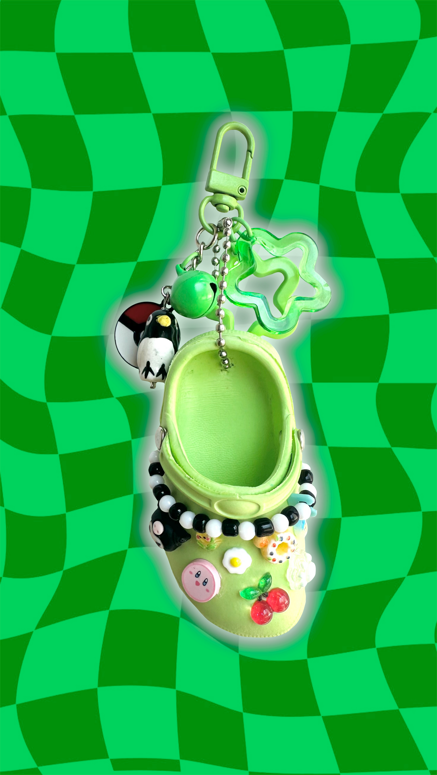 Green Croc Charm Keychain