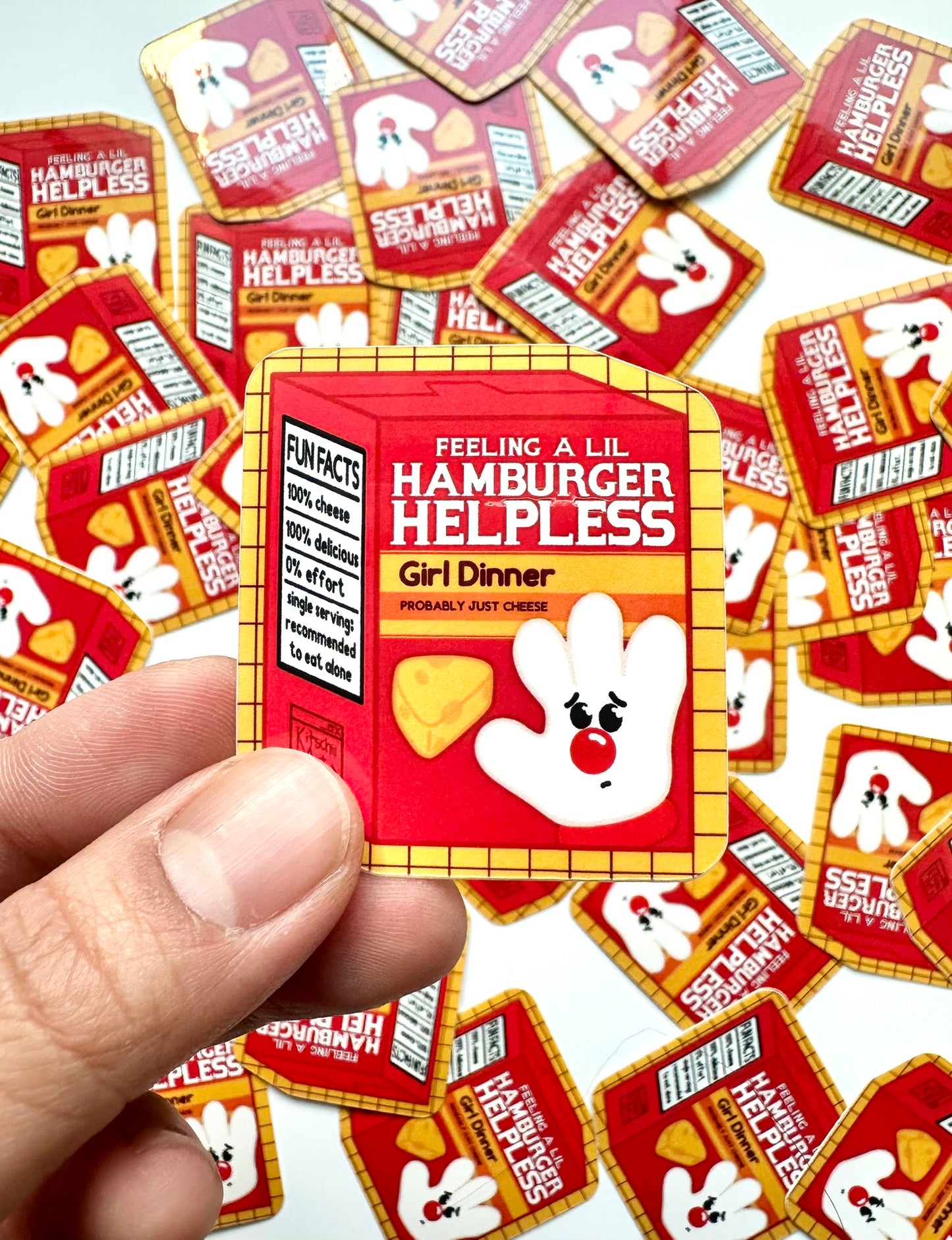Hamburger Helpless Sticker