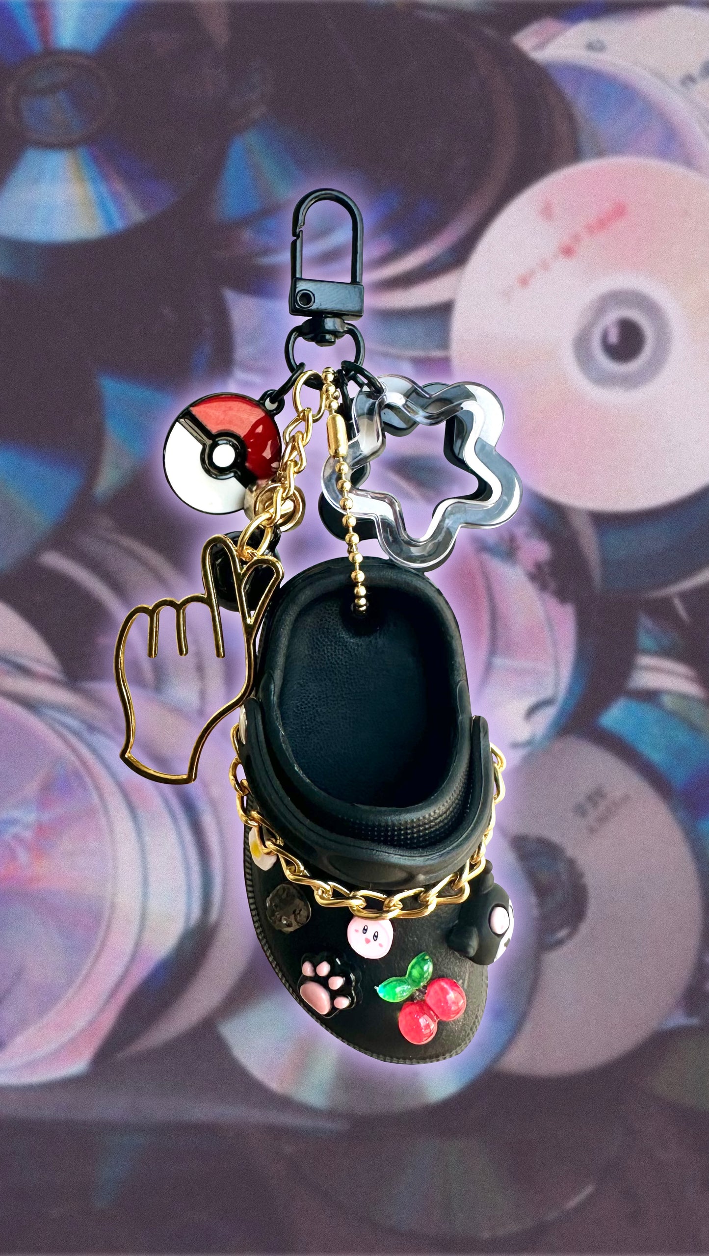 Black Croc Charm Keychain