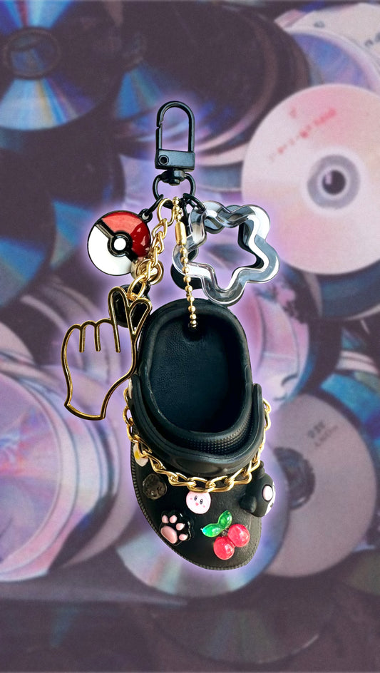 Black Croc Charm Keychain