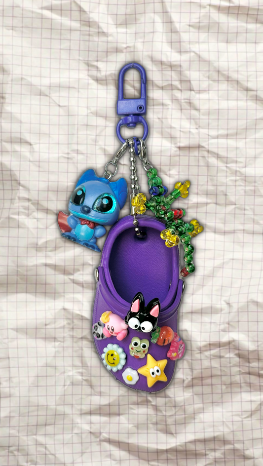 Purple Croc Trinket Keychain