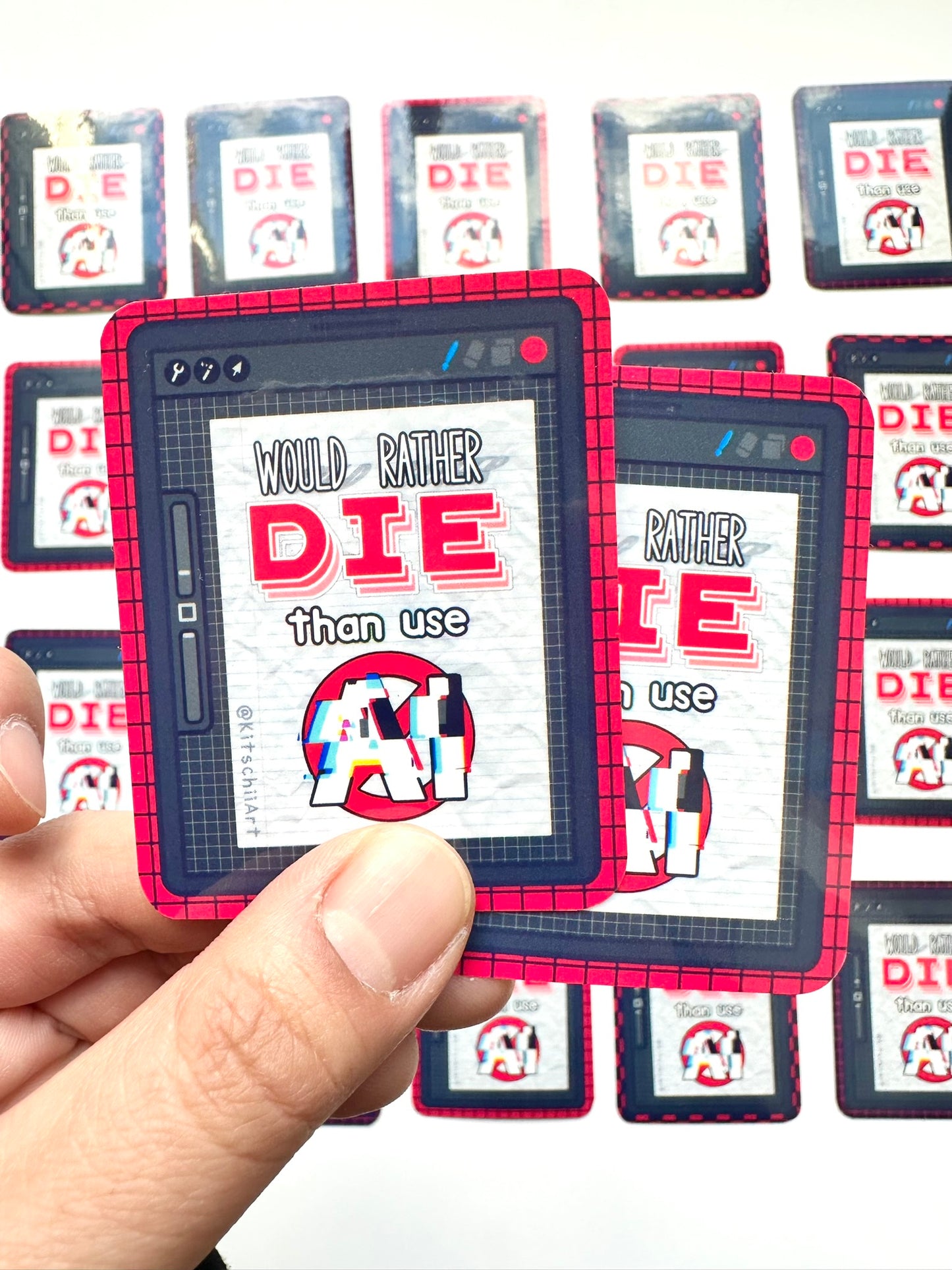NO AI [dark mode] Sticker